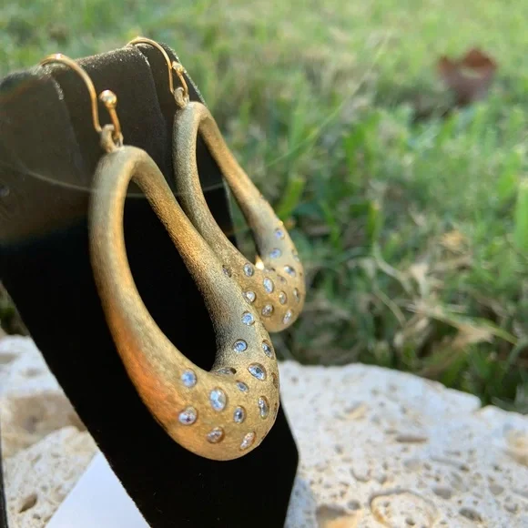 Rivka Friedman Gold Clad Crystal Earrings - Picture 3 of 11